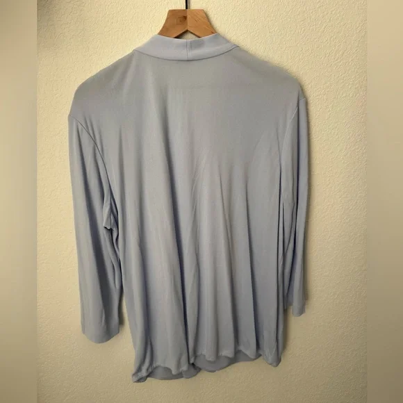 MM LAFLEUR New York The Beneuve TOP in Oxford Blue Drape Front - Picture 3 of 8